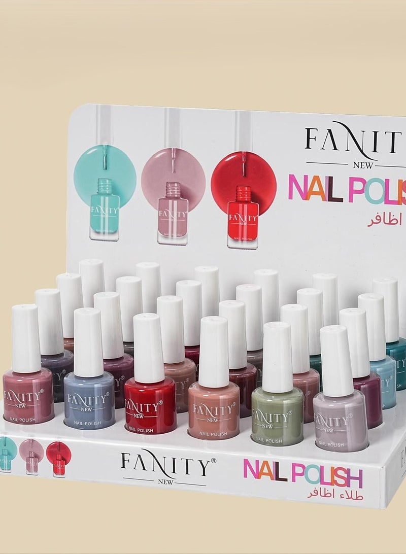 طلاء أظافر 24 قطعة متعدد الألوان