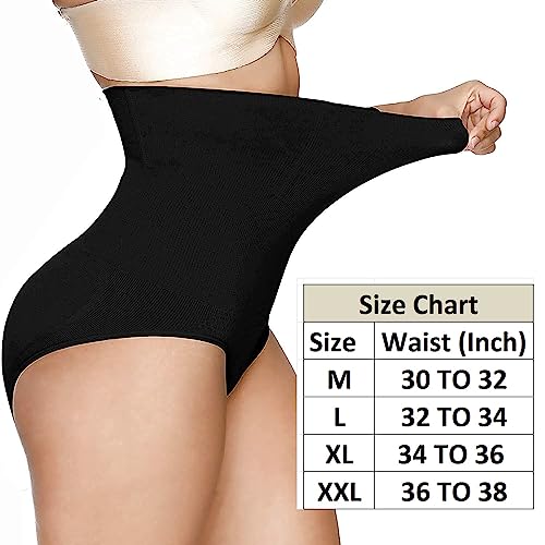 HSR Georgette Women Waist Shapewear with Anti Rolling Strip Tummy Control Tucker Waist Slimming Panties Shapewear Underwear Waist Shapewear Black, L - Image 2