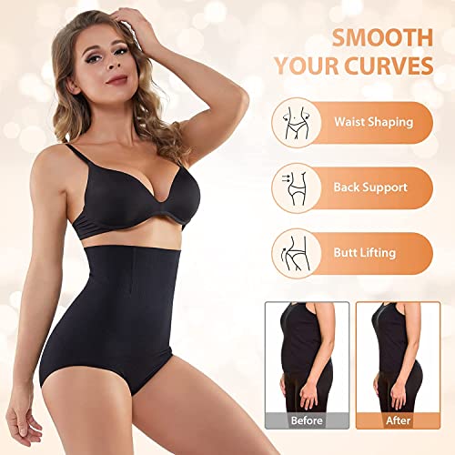 HSR Georgette Women Waist Shapewear with Anti Rolling Strip Tummy Control Tucker Waist Slimming Panties Shapewear Underwear Waist Shapewear Black, L - Image 4