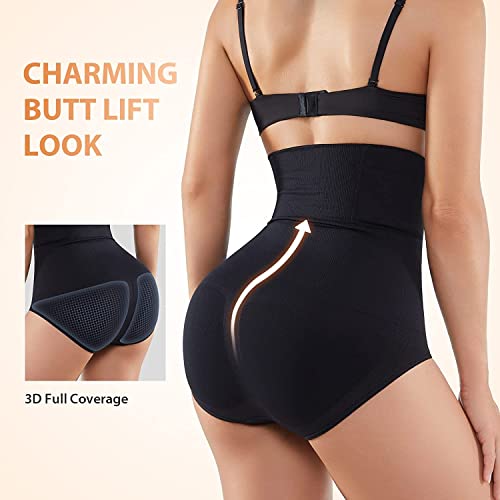 HSR Georgette Women Waist Shapewear with Anti Rolling Strip Tummy Control Tucker Waist Slimming Panties Shapewear Underwear Waist Shapewear Black, L - Image 3