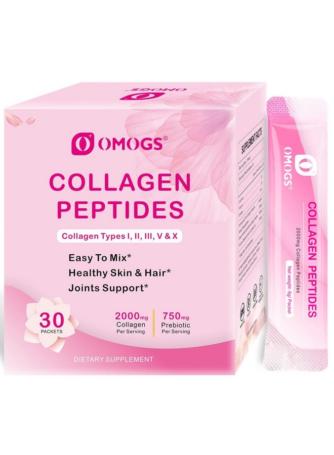 OMOGS Collagen Peptides Powder, with Prebiotics & Cranberry Extract -Hydrolyzed Collagen Peptides Support Hair, Skin, Nail, Bone & Digestive Health, Grass Fed, Non-GMO, for Women & Men - Image 1