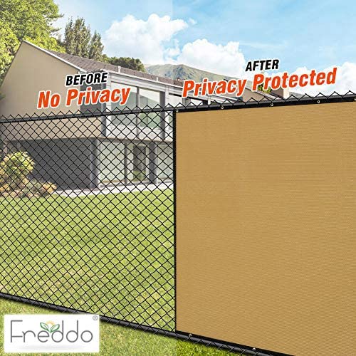 FREDDO Privacy Screen Fence Shade Net for Balcony, Garden, Terrace & Outdoor Fence – Heavy Duty with Polyester Band, Brass Eyelets & Tie Cords (Beige, 1.5 x 5 Mtr) - Image 2