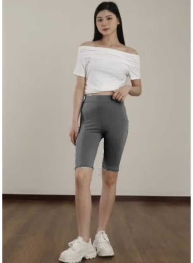 No brands المرأة طول الركبة القطن السائق السراويل طماق المشي ممارسة تجريب اليوغا Boyshorts أكتيفيوير KU361 - Image 1
