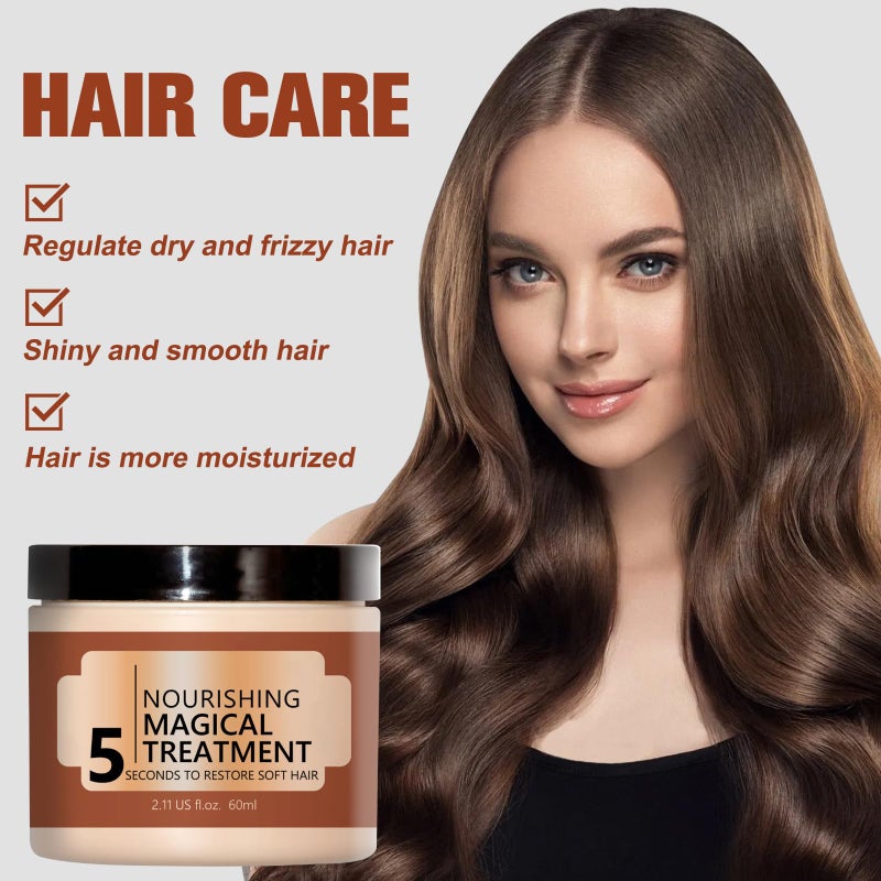 Rednow Nourishing Magical Treatment,Hair Repair Cream,Magical Hair Mask,5 Seconds to Restore Soft Hair,Deep Conditioning Hair Mask for Dry Damaged Hair (2pcs) - Image 2
