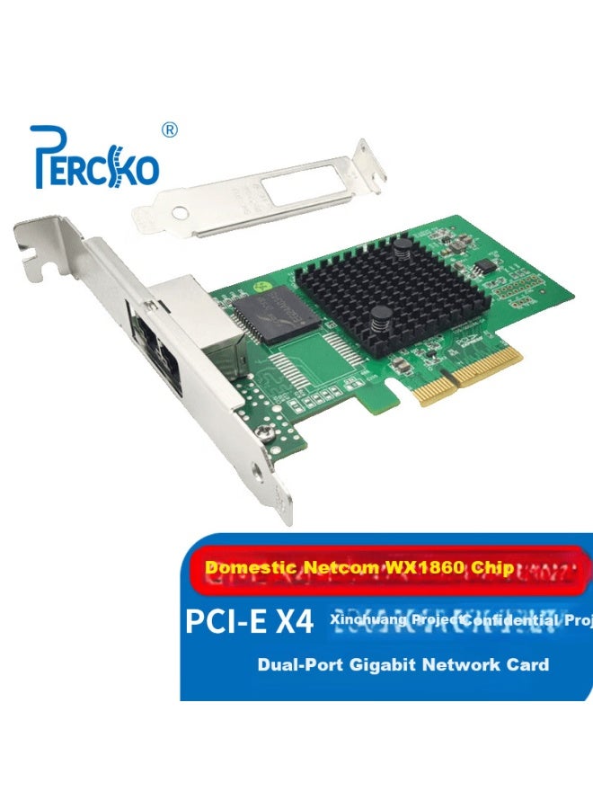 Percko Domestic Network Card Wx1860 Chip Dual-port Gigabit Network Card Compatible With Sf200t/sf400t/rp1000p2sfp/rp2000p2sfp-sw Fiber Optic Network Card