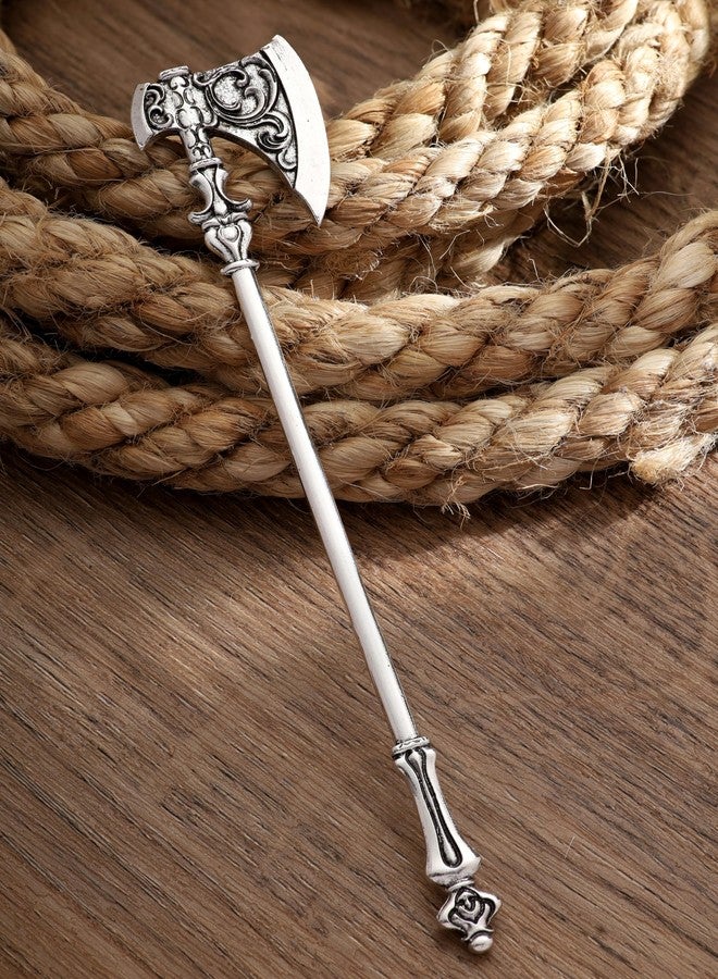 HAQUIL Viking Axe Hairstick for Women and Men - Fashion Punk Gothic Hairstick for Bun Hair Fork Hairpin Jewelry Gift - Nickel-free Metal Alloy, Size 2.56x1.97 inches - Image 5