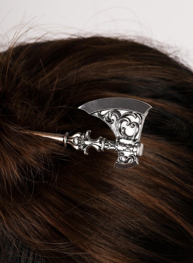 HAQUIL Viking Axe Hairstick for Women and Men - Fashion Punk Gothic Hairstick for Bun Hair Fork Hairpin Jewelry Gift - Nickel-free Metal Alloy, Size 2.56x1.97 inches - Image 4
