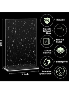Y&D Acrylic Sign Holder A6, Clear Table Double Sided T Shape Plastic Desktop Display Vertical Menu Stand Business Store Holders for Wedding School Office Hotel Party(A6, 12 Pack)  - Image 3