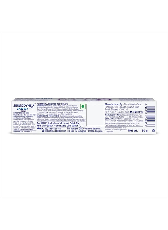 Sensitive Toothpaste Rapid Relief - 80 gm Pack of 2