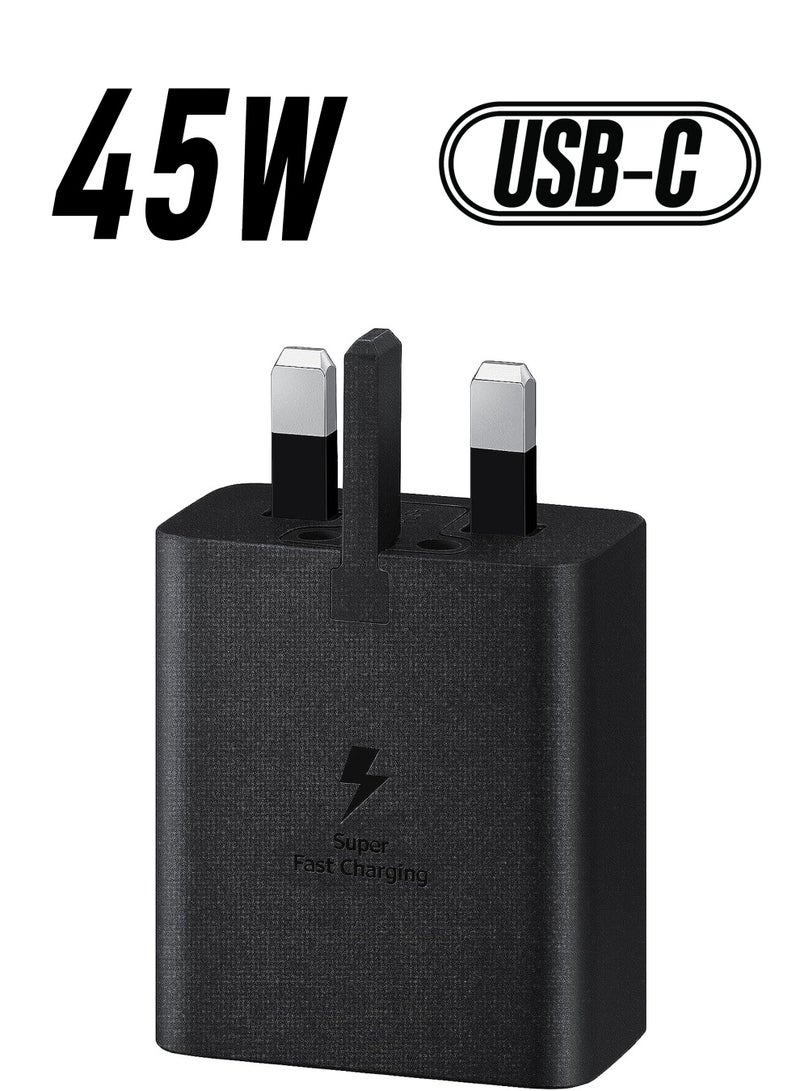 ELTRAZONE Samsung Galaxy Official 45W Travel Adapter, Super-Fast Charging (UK Plug with USB Type-C Cable), Black  - Image 1