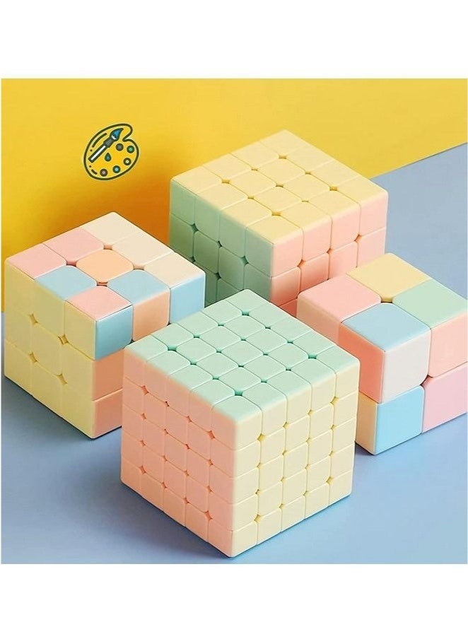 Speed Cube Set 5 Pack Rubik's Cube Game Twisted Puzzle Toy Adult Kids Gift - Image 2