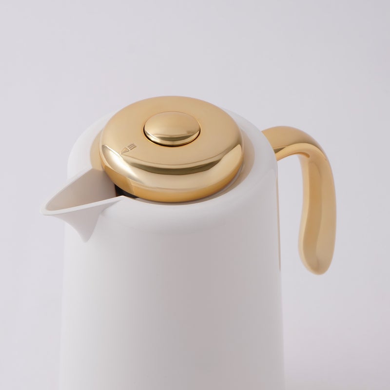 Dallaty Plastic Vacuum Flask, White 1L - Image 3