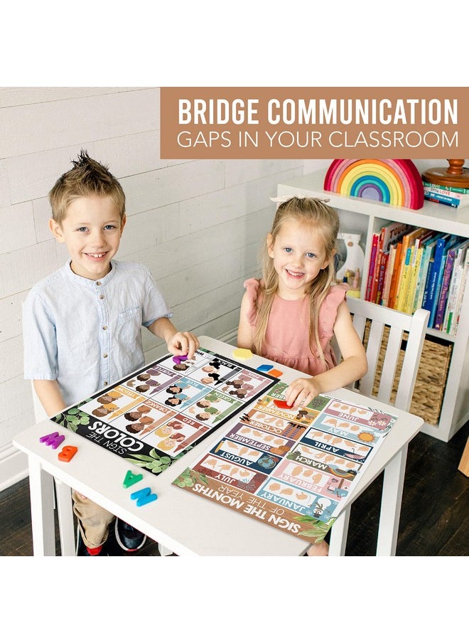 Hadley Designs Hadley Designs 8 Farmhouse American Sign Language Poster For kids Sign Language For Babies And Toddlers, ASL Posters For Classroom Decor, ASL Alphabet Poster, ASL Decor, Toddler Sign Language Posters  - Image 5