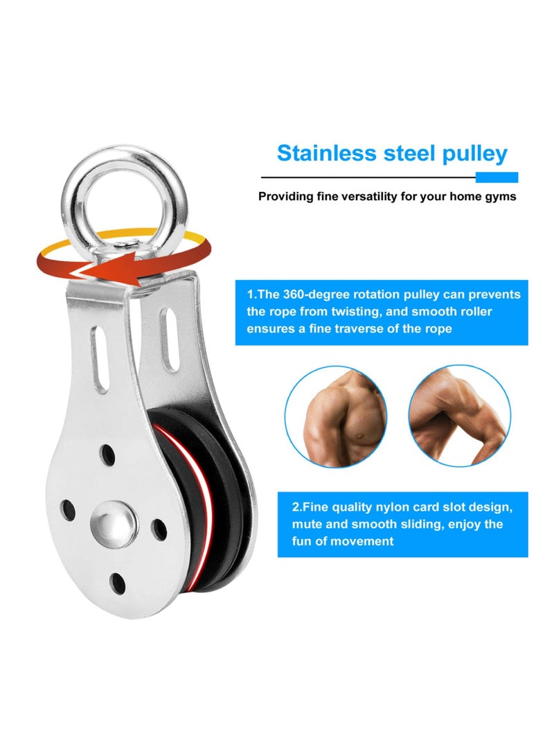 Arabest Pulley System Gym, Home Cable Pulley System with Silent Pulley, Tricep Rope, 2m Cables, Loading Pin, 3 Carabiner and Hanging Strap, Home Gym Equipment for LAT Pulldown and Triceps Extension - Image 3