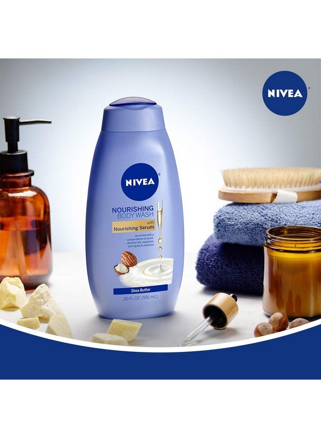 NIVEA Shea Butter Nourishing Body Wash, Moisturizing Body Wash for Dry Skin, 20 Fl Oz Bottle - Image 4