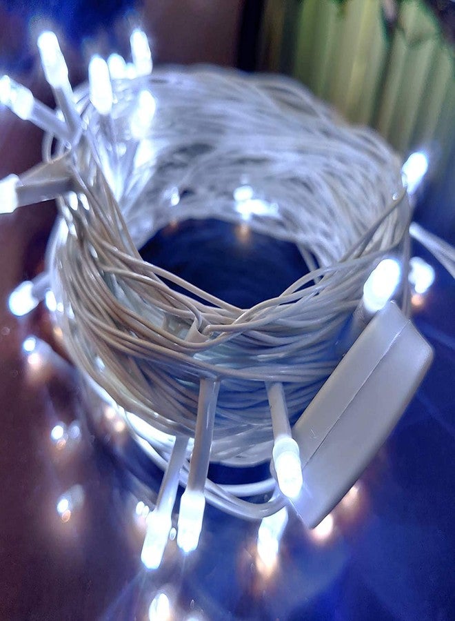 Litehom سلسلة إضاءة زينة مقاومة للماء من لايت هوم بطول 10 أمتار و36 مصباح LED على شكل أرز، مزودة بقابس كهربائي | للزينة الداخلية والخارجية، أضواء ديوالي لتزيين المنزل (2، أبيض) - Image 4