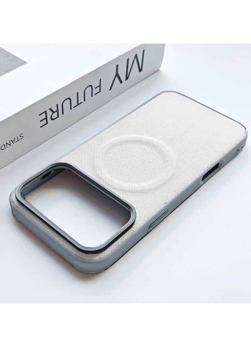 Wtech Apple iPhone 17 Pro Max 5G 2025 Luxury High Quality Magnetic Silicone Sides Case Cover (MCRPSN) - White - Image 4