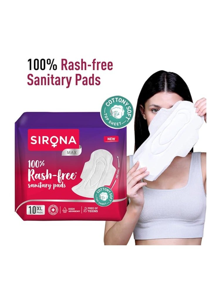 Sirona White Max Sanitary Pads for Women XL - Pack of 10 Pads - Image 3