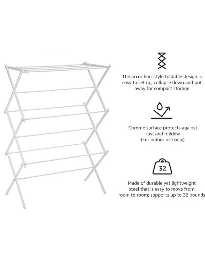 Alissa Premium Clothes Drying Rack Clothes Hanging Rack Foldable Portable Adjustable Clothing Rack Dry Cloth Drying Rack Stand Cloth Rack Hanger Clothes Rack for Air Drying Clothing Sturdy Durable  - Image 2