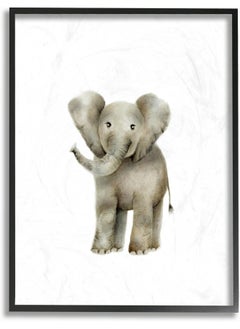 Stupell Industries Happy Baby Elephant Illustration Framed Giclee Texturized Art, 11 x 1.5 x 14, Proudly Made in USA  - Image 1