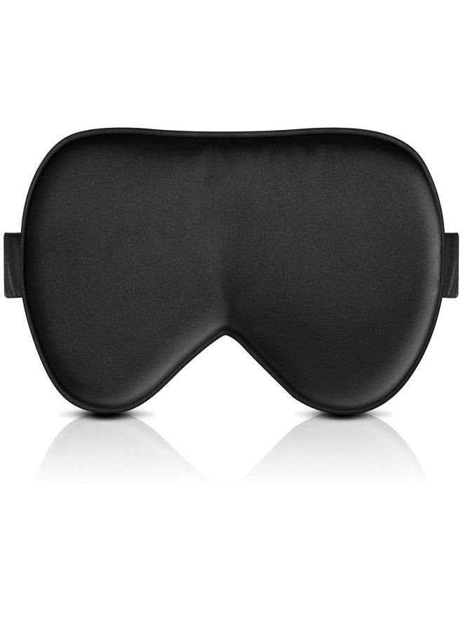 BOKOR Silk Sleep Mask, Eye Mask for Sleep, Mulberry Silk Luxury Eye Cover, Light-Blocking, Skin-Friendly & Lightweight, Reduces Puffy Eyes - with Travel Bag & Gift Package - Black - Image 2