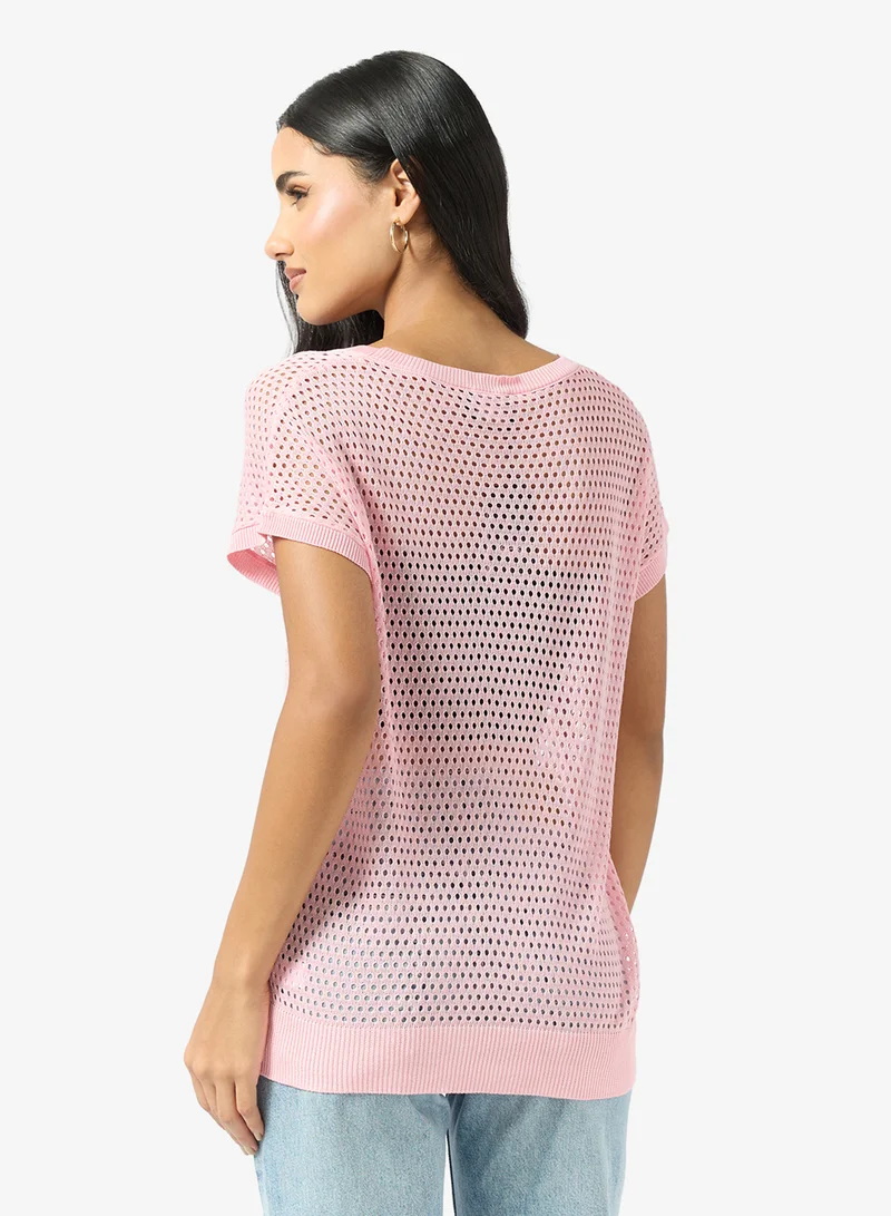 Ginger Knitted Openwork Top