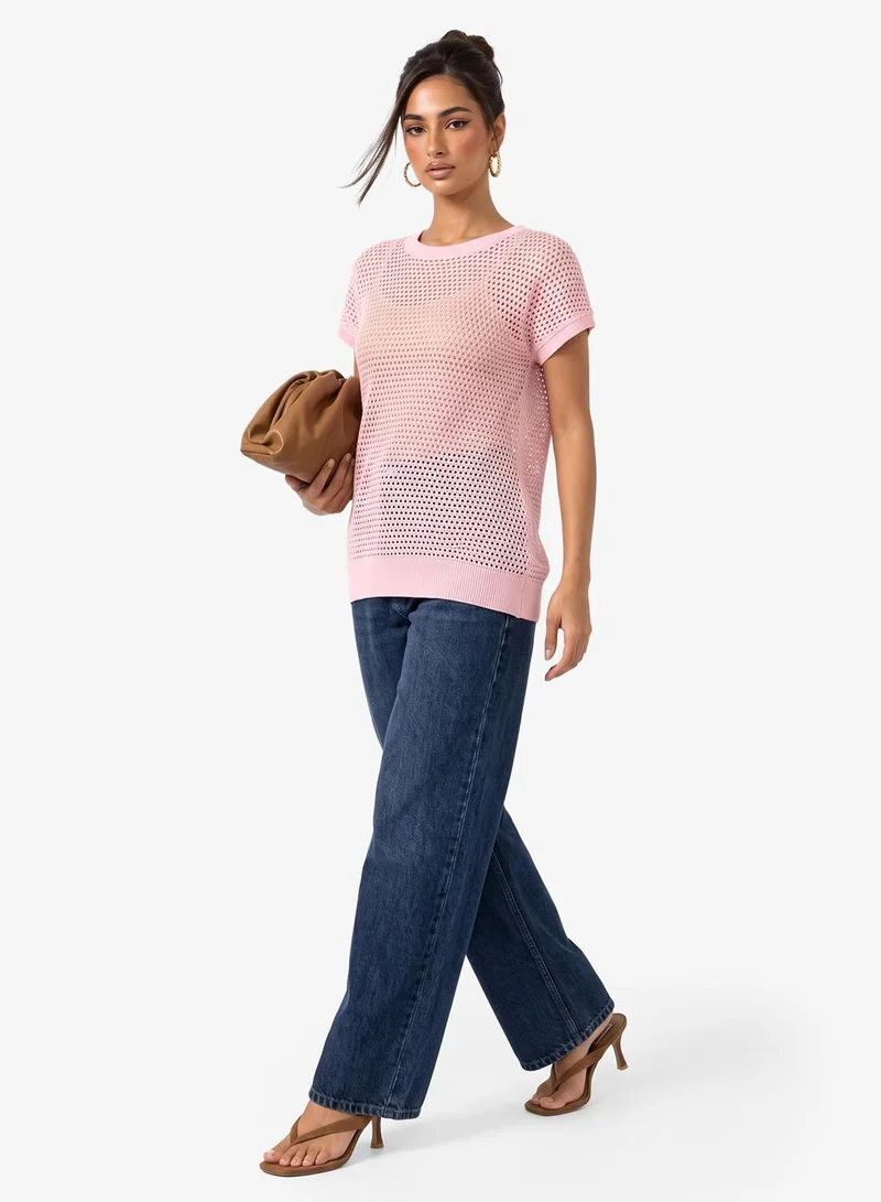Ginger Knitted Openwork Top
