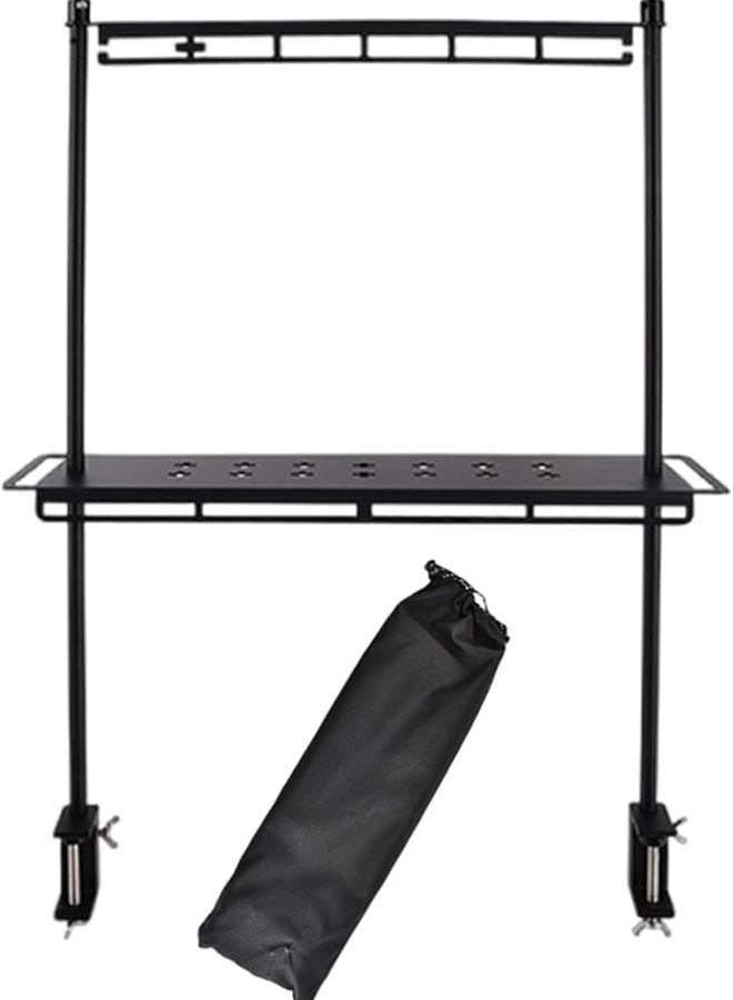 رف قابل للنقل للتخييم معلق رف خشب النار الخارجي لطاولة الشاطئ الفناء الخلفي للنزهة - Image 1