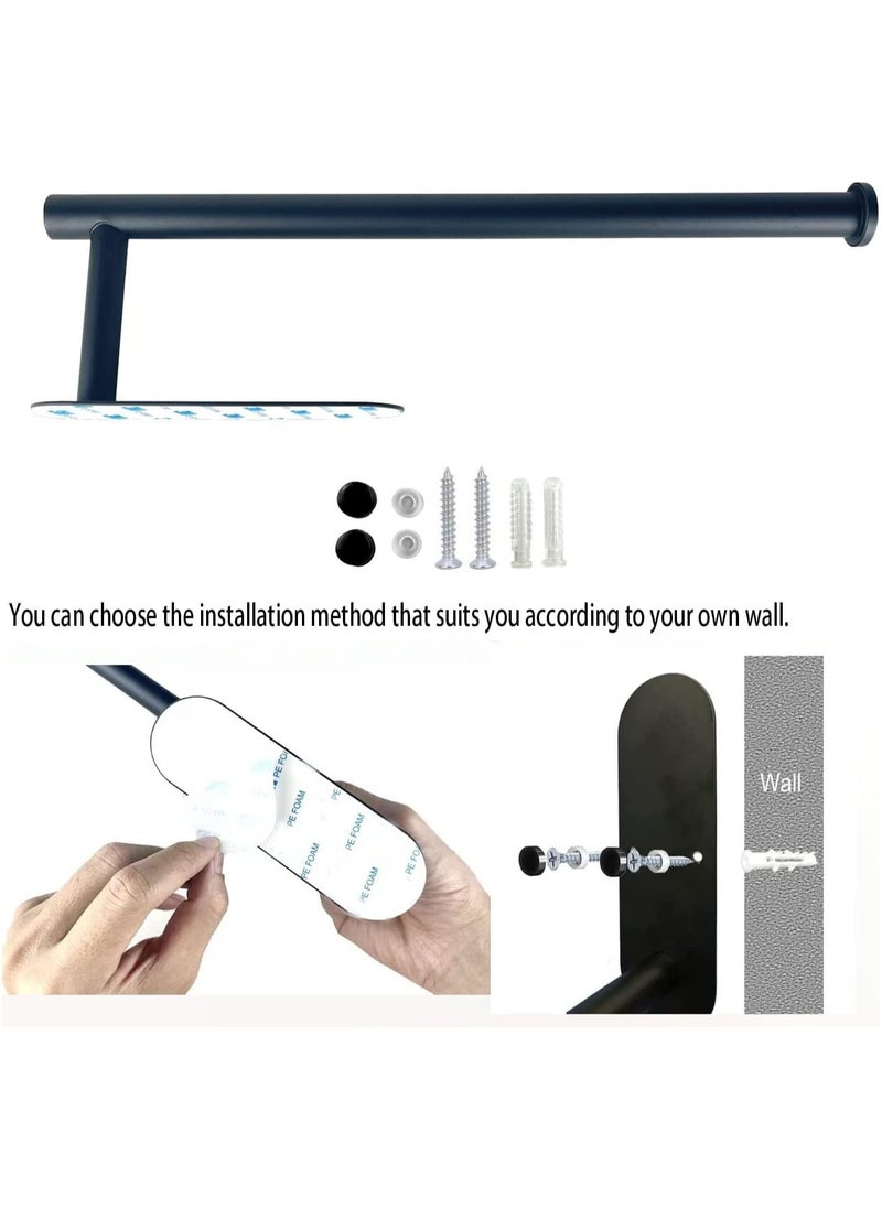RATSAW Kitchen Roll Paper Holder Towel Holder Self Adhesive or Drilling to Install Stainless Steel Paper Holder for Kitchen Bathroom Black  - Image 5