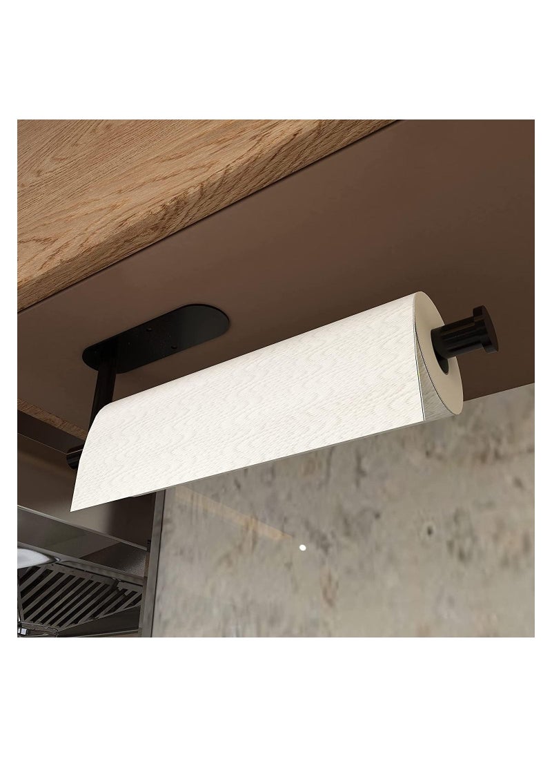 RATSAW Kitchen Roll Paper Holder Towel Holder Self Adhesive or Drilling to Install Stainless Steel Paper Holder for Kitchen Bathroom Black  - Image 2