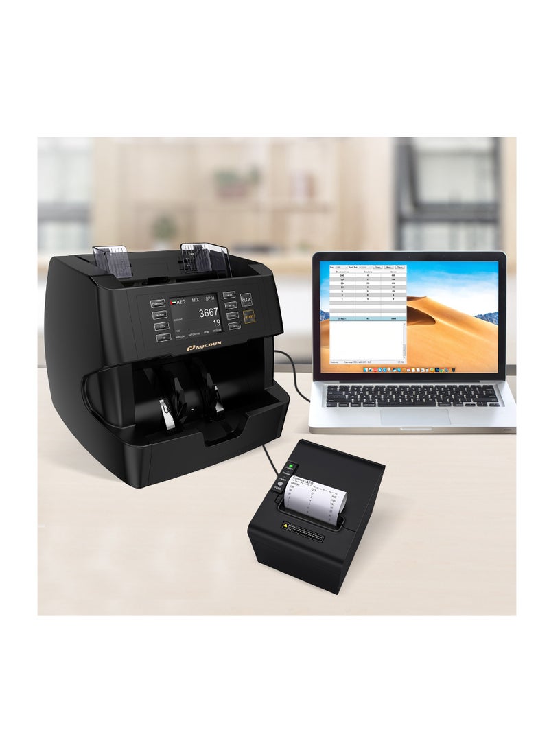 NUCOUN - NUCOUN VC-3 Money Counter Machine Mixed Denomination, Value Count, CIS/UV/IR/MG/MT Counterfeit Detection, AED/EUR/USD/SAR, Bill Cash Counter for Business - Image 1