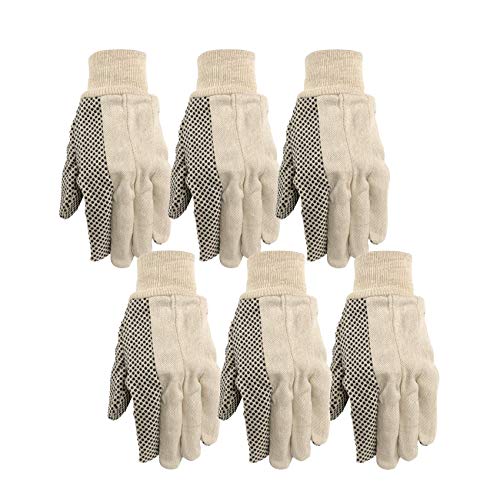 Wells Lamont قفازات عمل قماش ويلز لامونت، مزودة بنقاط اقتصادية، عبوة 6 أزواج (309K) - Image 1