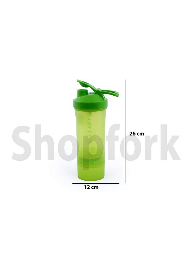 Shopfork زجاجة شوبفورك ألترا خالية من BPA لتمارين الجيم مع حاويات قابلة للفصل للرجال والنساء (أخضر) - Image 2