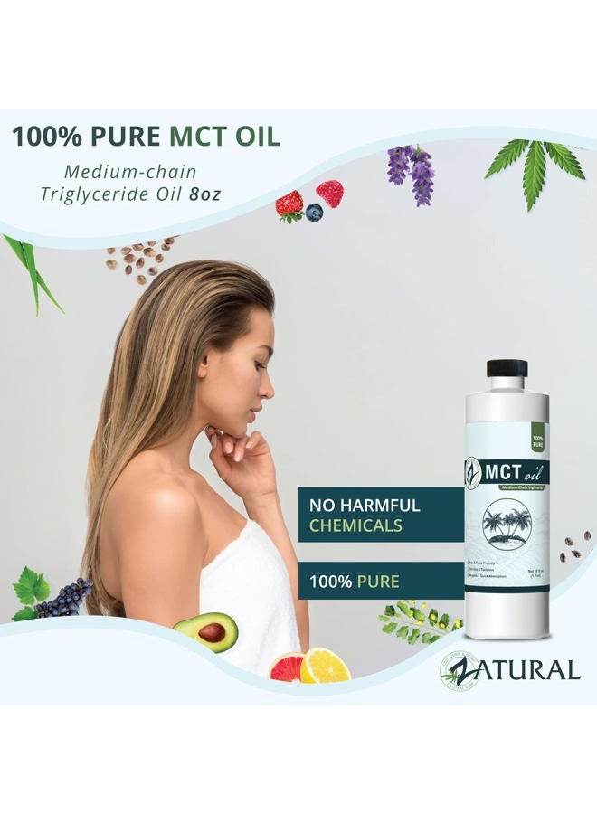 Zatural MCT Oil, Food and Therapeutic Grade, Carrier Oil, Massage Oil, Hydrating Oil, Hair Oil, 0 Additives, Pure MCT Oil (16 Ounce) - Image 2
