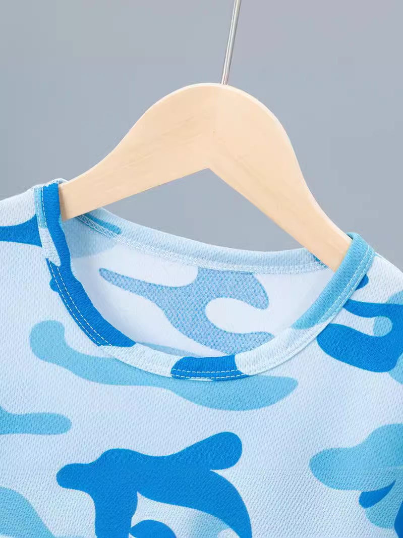 Children'S Thin Short-Sleeved Loose Casual Top Boys And Girls Camouflage Trendy Printed All-Match T-Shirt - Image 3