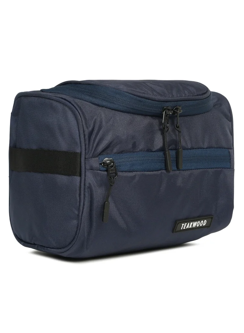 Teakwood Blue Teakwood Essentials Navy Travel Toiletry Bag | Large Capacity Wash Bag for Men & Women | Water-Resistant | Multi-Compartment | Hanging Hook | Durable Easy-to-Clean Grooming Organizer | Ideal for Travel, Gym & Bathroom Use  | Best Price UAE
