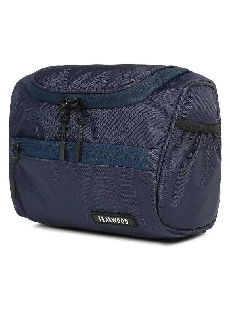 Teakwood Blue Teakwood Essentials Navy Travel Toiletry Bag | Large Capacity Wash Bag for Men & Women | Water-Resistant | Multi-Compartment | Hanging Hook | Durable Easy-to-Clean Grooming Organizer | Ideal for Travel, Gym & Bathroom Use  | Best Price UAE