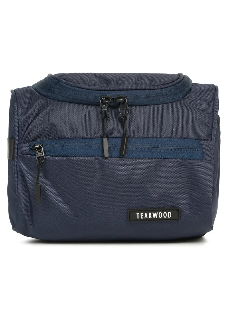 Teakwood Blue Teakwood Essentials Navy Travel Toiletry Bag | Large Capacity Wash Bag for Men & Women | Water-Resistant | Multi-Compartment | Hanging Hook | Durable Easy-to-Clean Grooming Organizer | Ideal for Travel, Gym & Bathroom Use  | Best Price UAE
