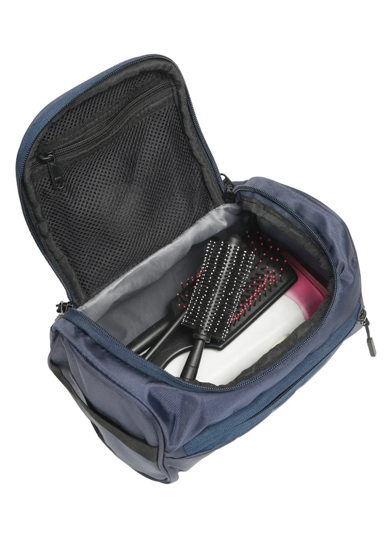 Teakwood Blue Teakwood Essentials Navy Travel Toiletry Bag | Large Capacity Wash Bag for Men & Women | Water-Resistant | Multi-Compartment | Hanging Hook | Durable Easy-to-Clean Grooming Organizer | Ideal for Travel, Gym & Bathroom Use  | Best Price UAE