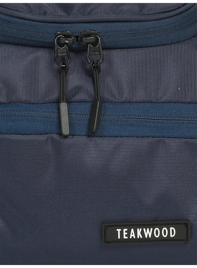 Teakwood Blue Teakwood Essentials Navy Travel Toiletry Bag | Large Capacity Wash Bag for Men & Women | Water-Resistant | Multi-Compartment | Hanging Hook | Durable Easy-to-Clean Grooming Organizer | Ideal for Travel, Gym & Bathroom Use  | Best Price UAE