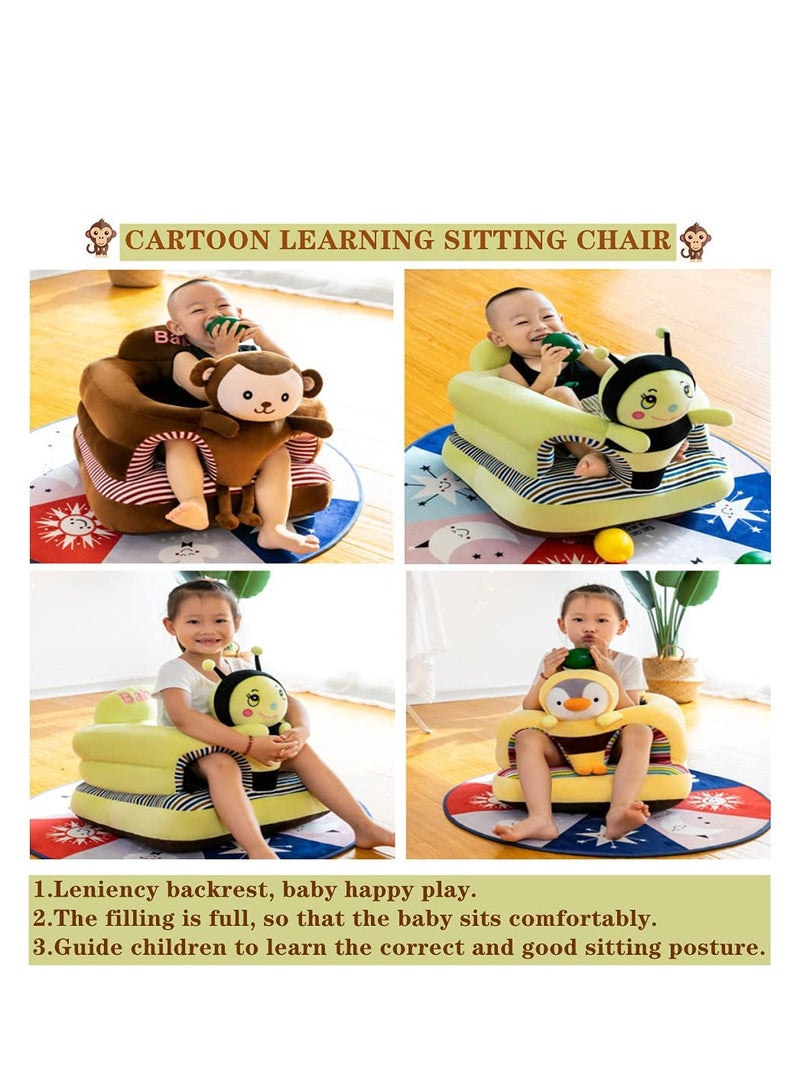 ORiTi مقعد دعم الطفل، كرسي أريكة للأطفال للجلوس، مقاعد مريحة من القطيفة للأطفال (قرد، عرض 17.5 بوصة × ارتفاع 17.5 بوصة) - Image 5