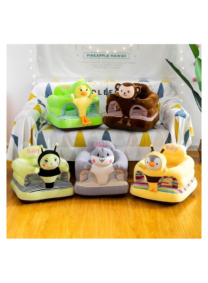 ORiTi مقعد دعم الطفل، كرسي أريكة للأطفال للجلوس، مقاعد مريحة من القطيفة للأطفال (قرد، عرض 17.5 بوصة × ارتفاع 17.5 بوصة) - Image 4