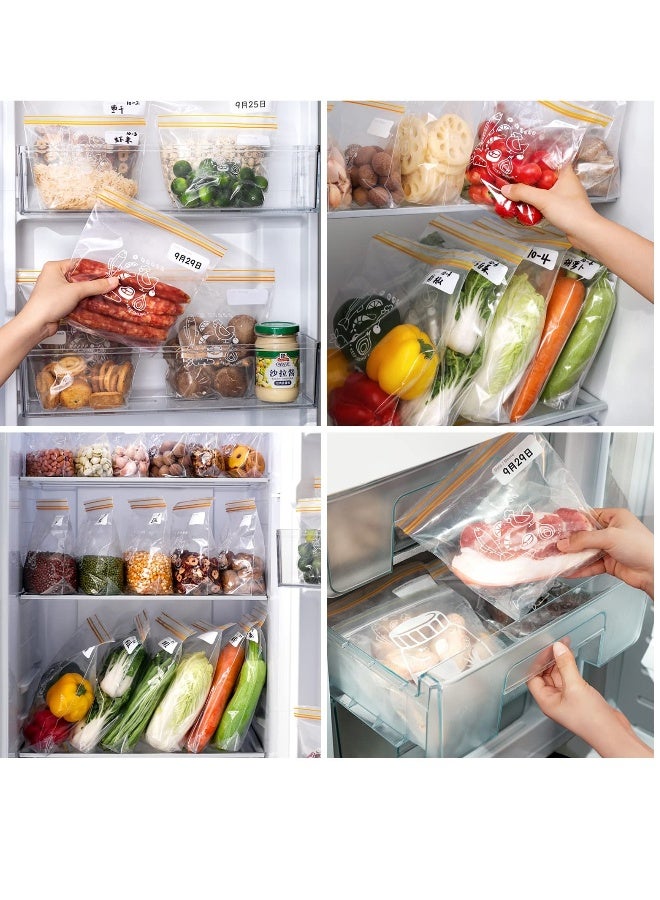 Storage Bags Reusable Ziplock, Clear Freezer Bag Stand Up Food Storage Bag Leakproof Sealed Sandwich Bags Markable Date Microwaveable Grip Sealing Bag for Vegetable Fruit Juice Clothes, 50Pcs 18x20cm - Image 3