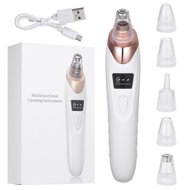 Blackhead Remover 5 In 1 Vacuum Extractor - 3 Strength Levels 5 Probes Deep Cleansing Pore Constriction Beauty Device for Facial Skin Care - Image 1