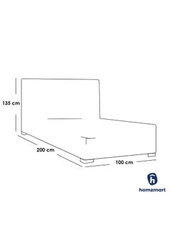 Homzmart MDF, Swedish Wood and Chanel Single Bed - 100x200x135 cm - Beige  - Image 2