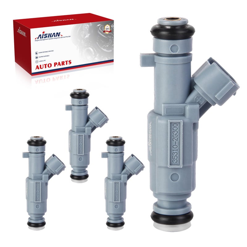 AISHAN 4PCS Fuel Injectors 4 Holes Compatible with Hyundai Sonata 0813 Tucson 1013 Santa Fe 1012 for Kia Forte 1013 Optima 0913 Rondo Sorento Sportage 20112013 L4 24L Replace 353102G300 - Image 2