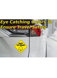 Rubik Baby on Board Car Sign Self Adhesive Sticker 1pc Reflective Kids Safety Warning Cute Design for Car Rear Window Bumper Universal Fit - 12x12cm  - Image 2