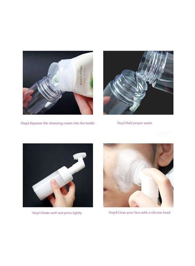 GBSTORE 1 pc 150ml Empty Facial Cleanser Foaming Bottle Mousse Foam Gel Head Wash Brush Foam Bottle Pressure Type Cleansing Milk Beater,Mini Foaming Soap Pump Dispenser - Image 2