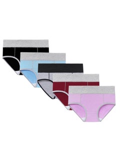 5 Pieces Women High Waist Cotton Panties
