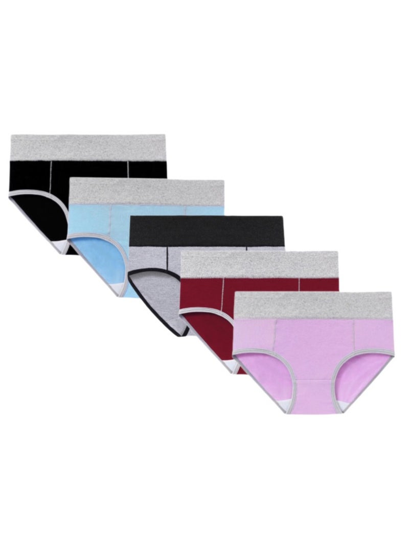 Generic - 5 Pieces Women High Waist Cotton Panties - Image 1